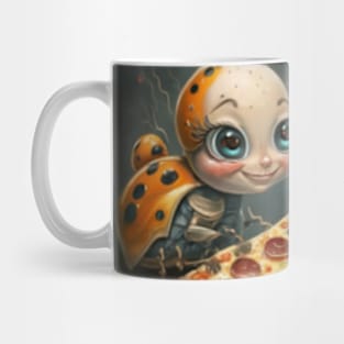 Funny cute ladybugs eating pizza gift ideas Mug